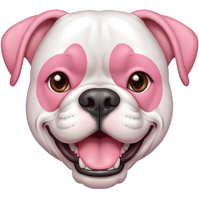 Happy All White boxer with large pink jowls  emoji