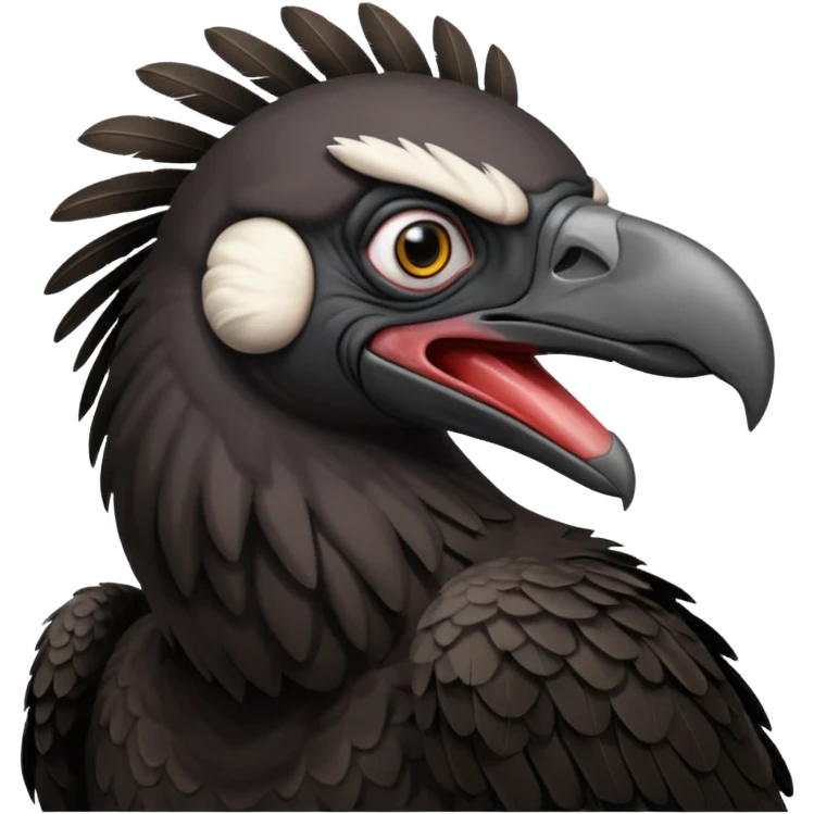   Old black angry  vulture looking to front emoji