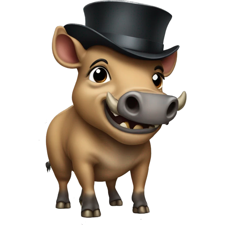 warthog with tophat emoji