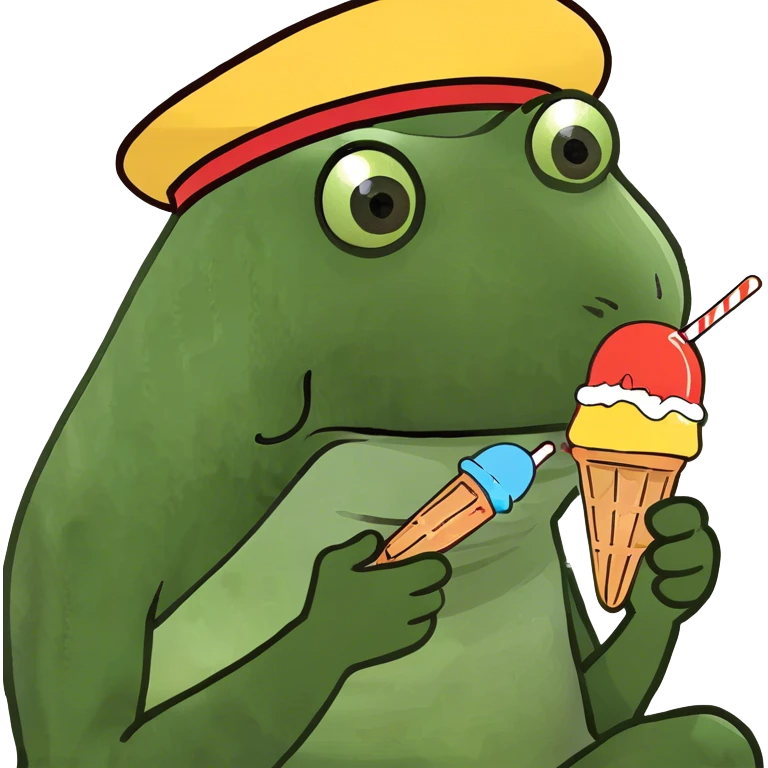 wearing a propeller hat, eating a popsicle, sitting down emoji