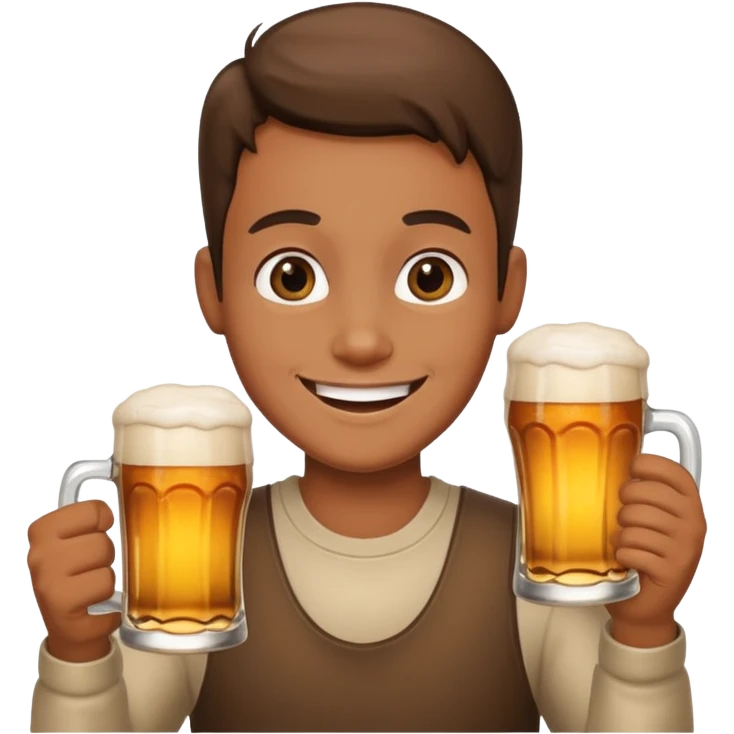 Emoji con cerveza en la mano emoji