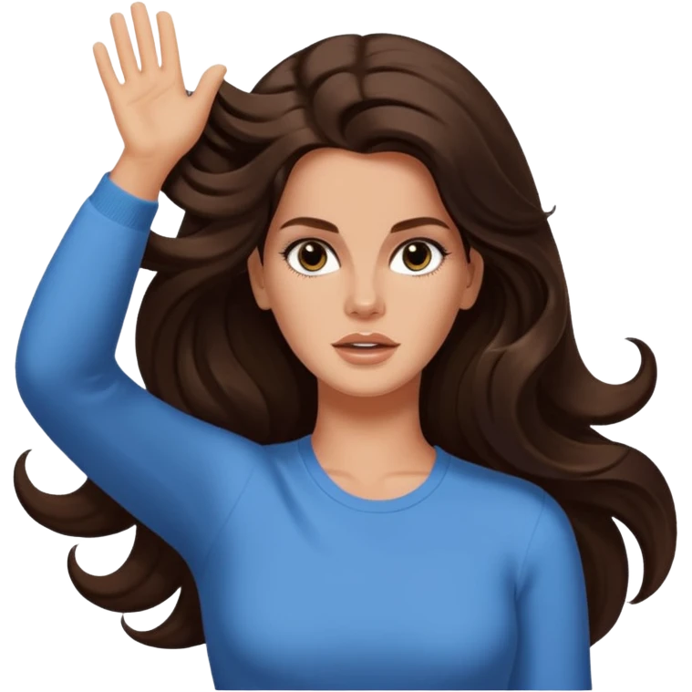 Lana del rey throwing her hair back, confidently emoji