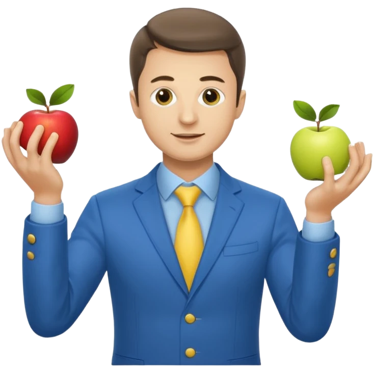 zelensky juggling two apple blue and yellow emoji