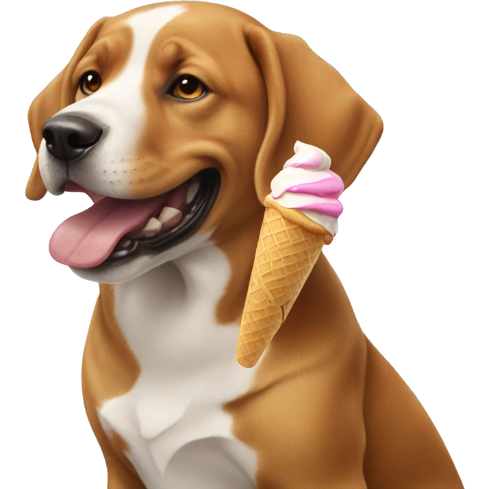 dog eating ice cream emoji