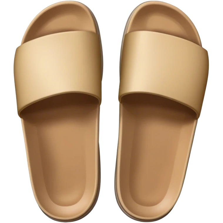 single empty open toe male light tan slide emoji