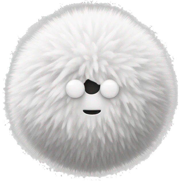 regular white pompom ball with no face emoji