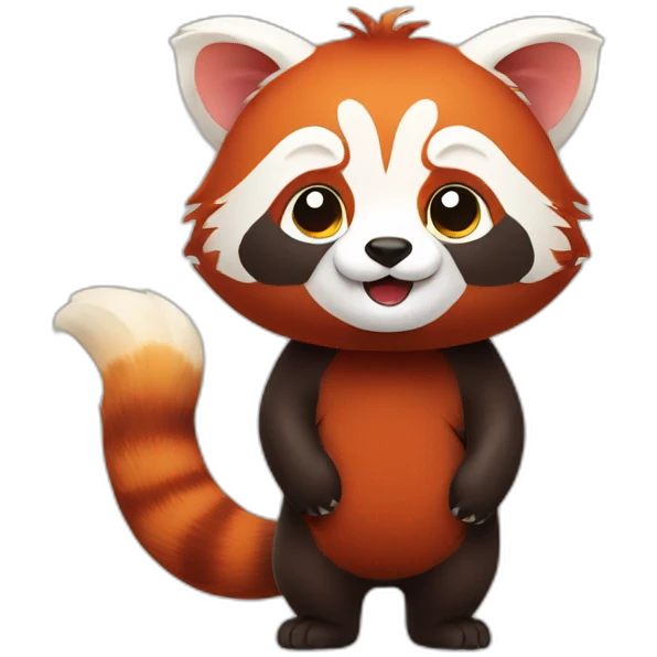 Red panda shaking tail emoji