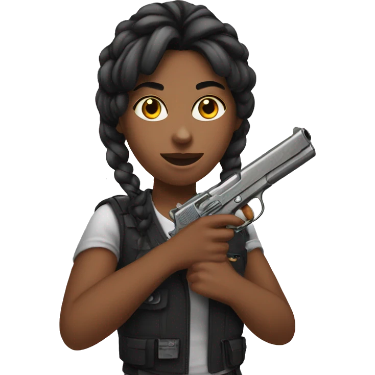 Girl with pistol emoji