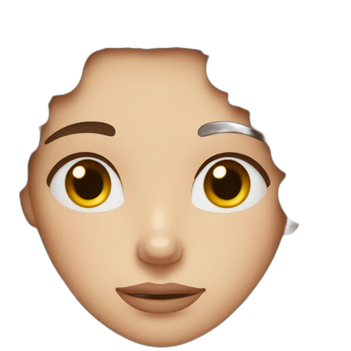 Brunette with wavy hair, brown eyes, with her head pressed against a light blue very soft pillow because she’s embarrassed  emoji