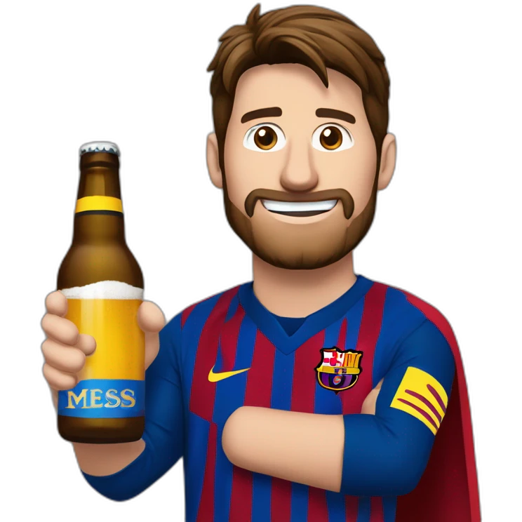 Lyonel messi qui boit une biere emoji