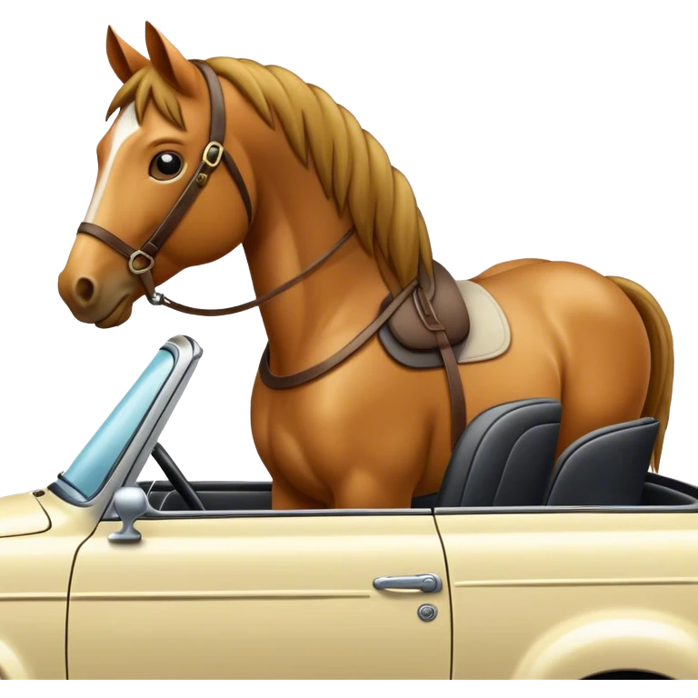 Horse in car emoji