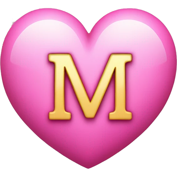 Pink heart wish initial M in it  emoji