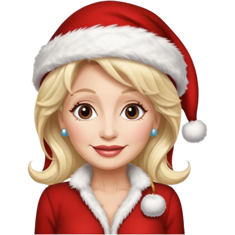 Dolly Parton with a Santa hat emoji