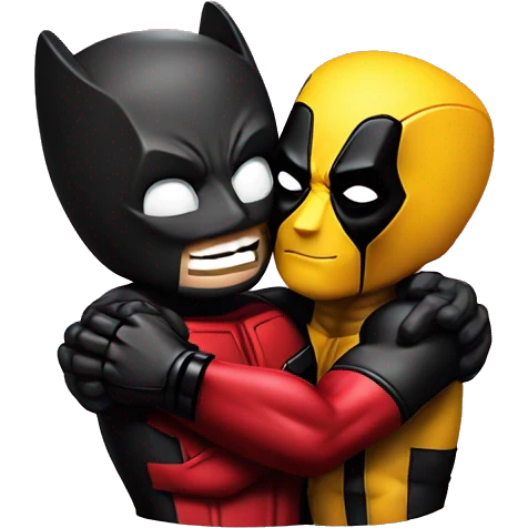Deadpool and wolverine hug emoji