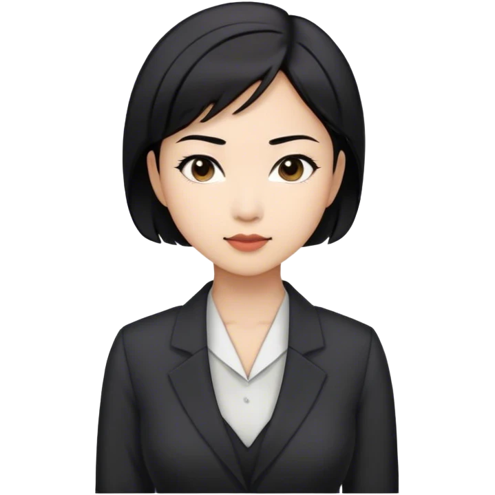 an asian female lawyer with short black hair, in a business outfit emoji
