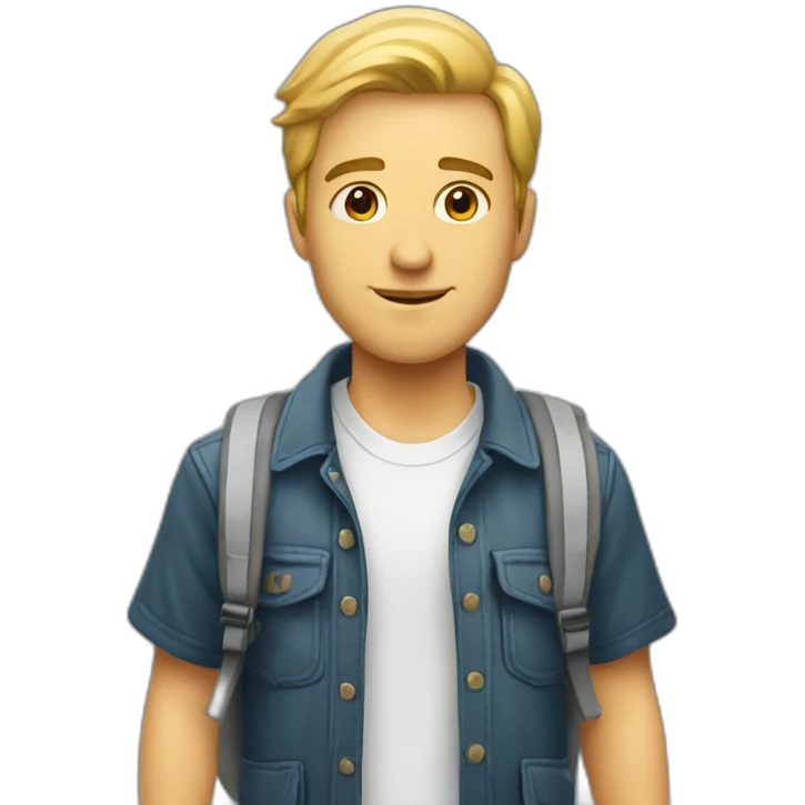  white man going to university emoji