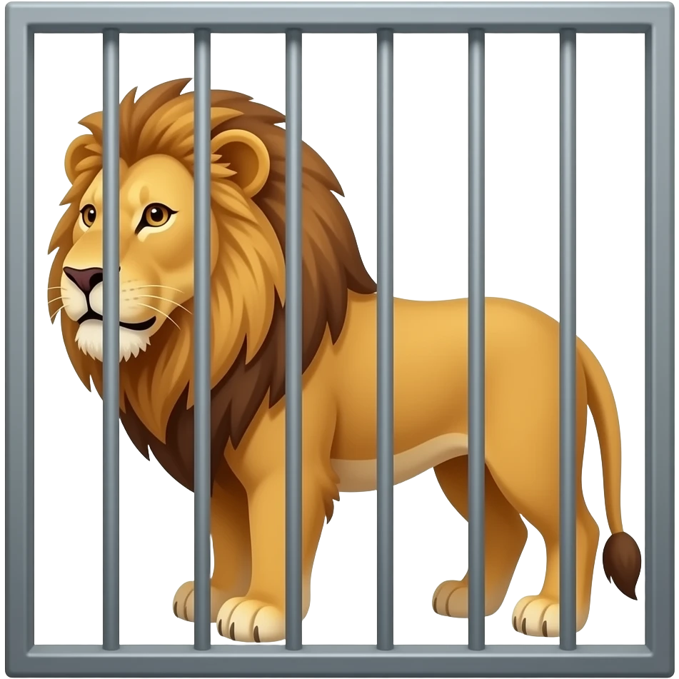 lion in jail emoji