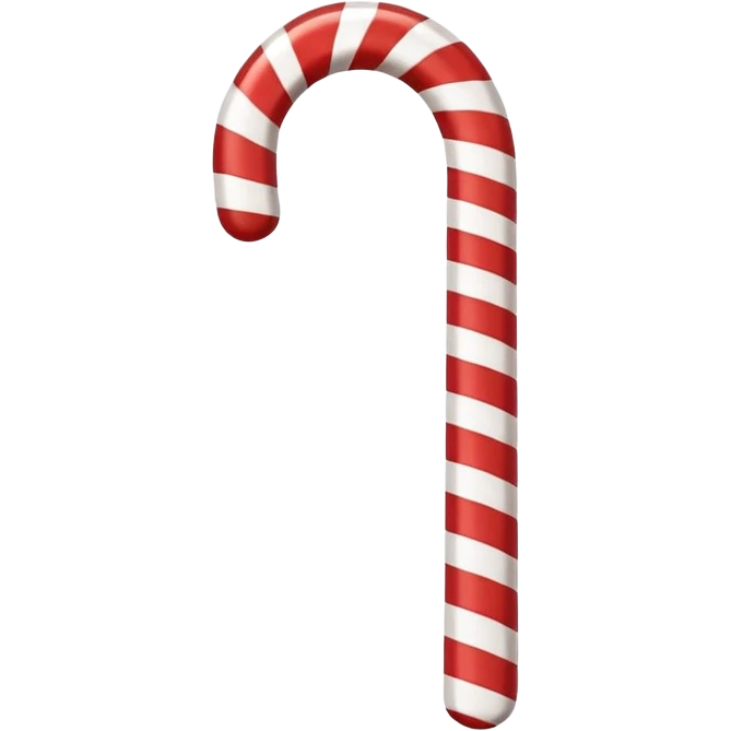 un baston de caramelo de navidad rojo con blanco emoji