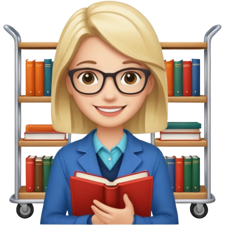 Librarian - book cart, badge





 emoji
