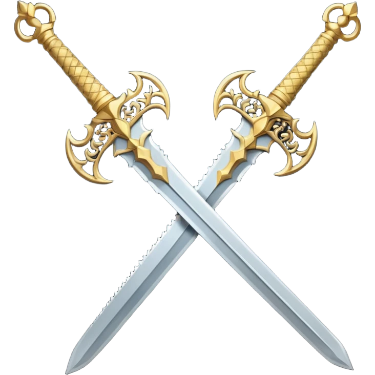 Two Golden royal swords with gold blades and gold handel emoji