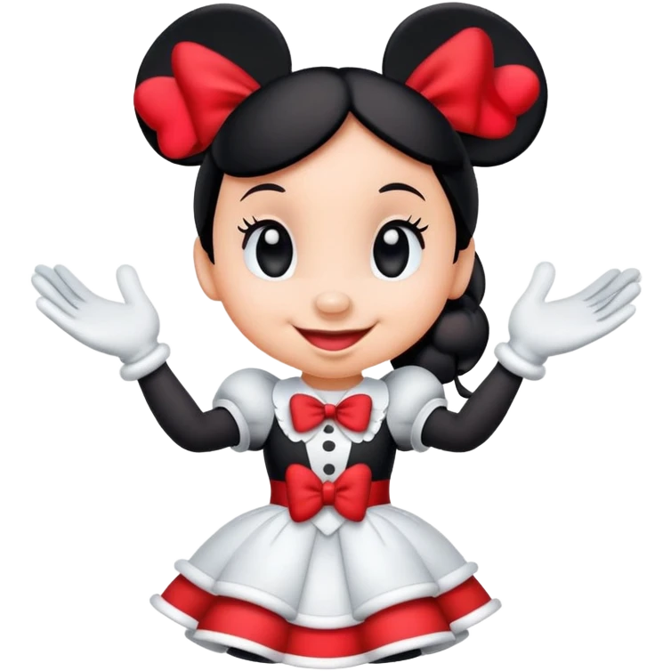 Minnie Mouse in classic emoji style, new pose emoji