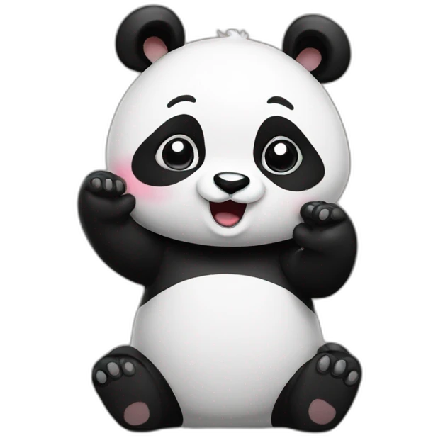 panda blowing away a kiss off his hand emoji