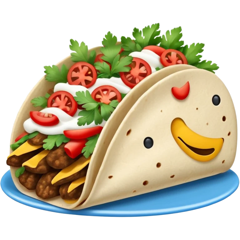 Emoji tacos bleu blanc rouge emoji