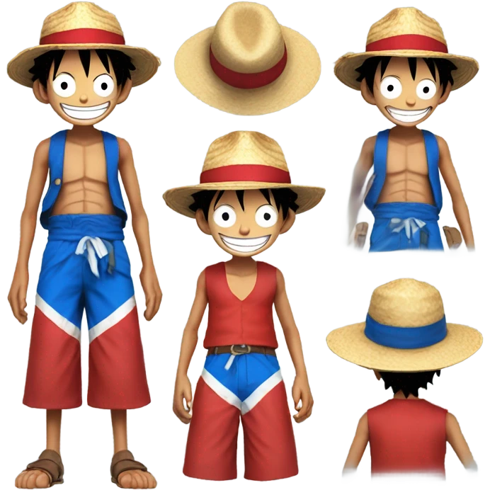 Monkey d luffy with blue face emoji