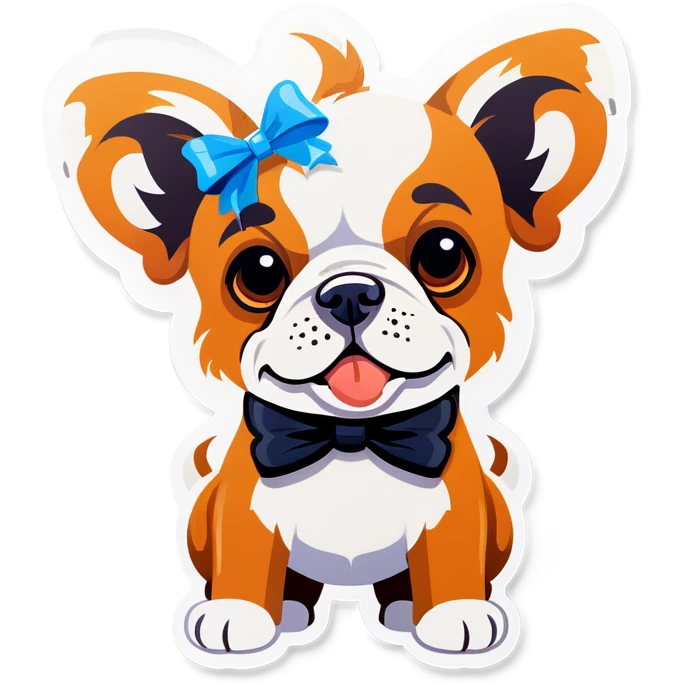 Dog with a bow emoji