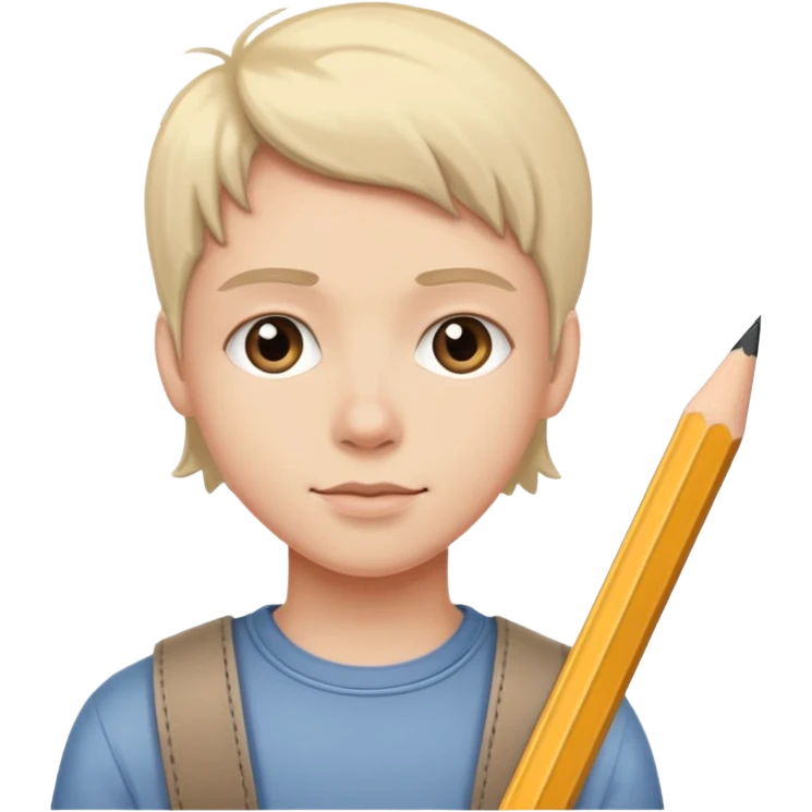 portre skecth on sketch book, with pencil emoji