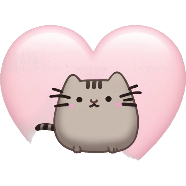 pusheen light pink heart emoji