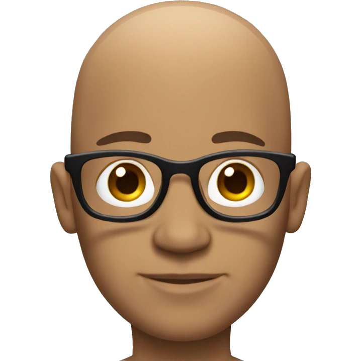 Bald guy wearing glasses with hair on the side emoji
