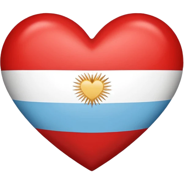 Un corazon con la bandera argentina  en forma de emojin emoji