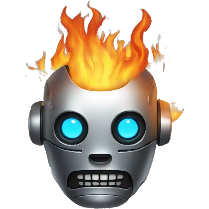 robot fiery emoji