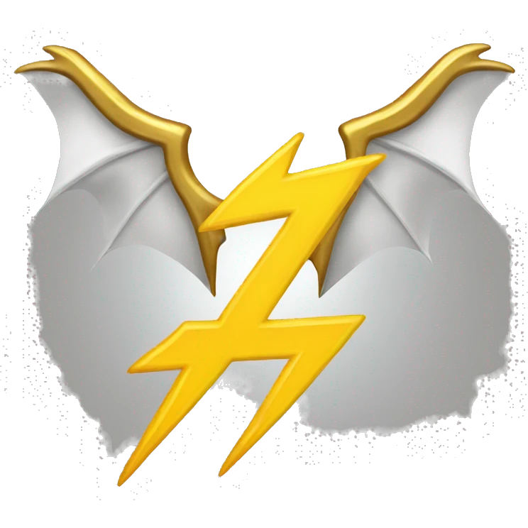 golden lightning bolt with dragon wings badge emoji