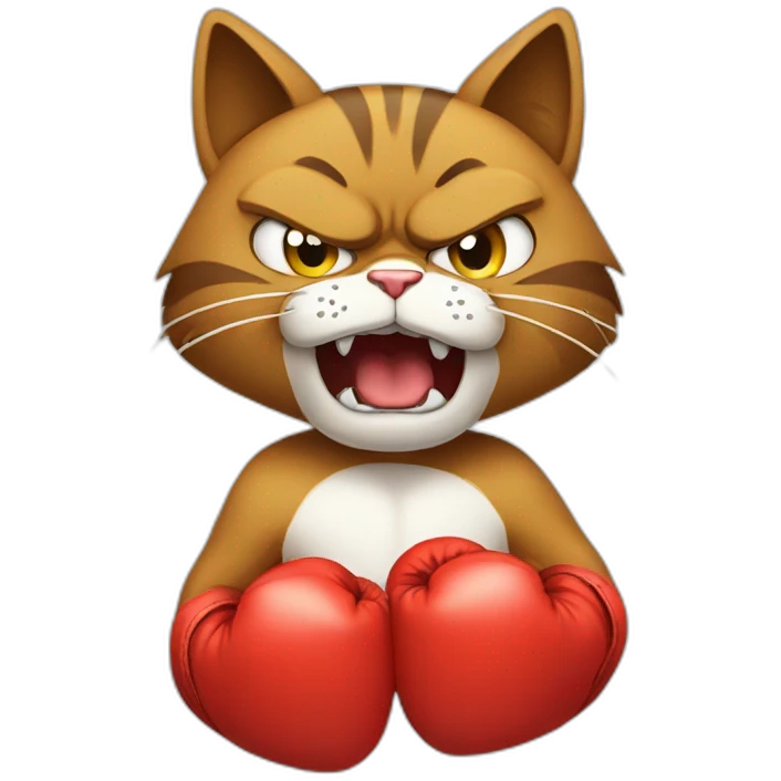boxing angry cat emoji