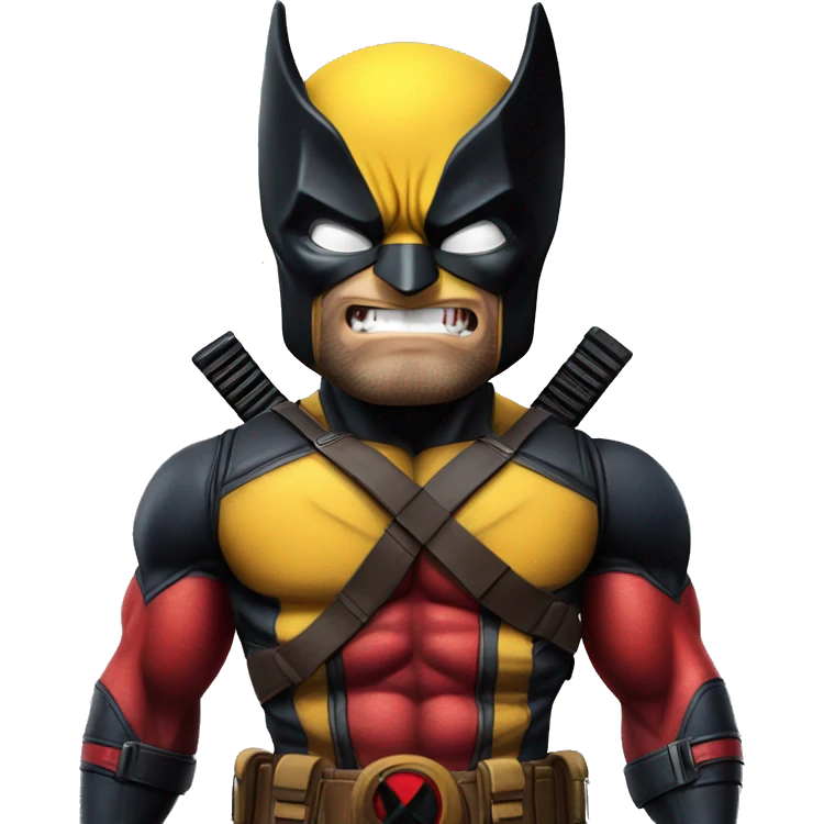 HD images of Wolverine in Deadpool's costume emoji
