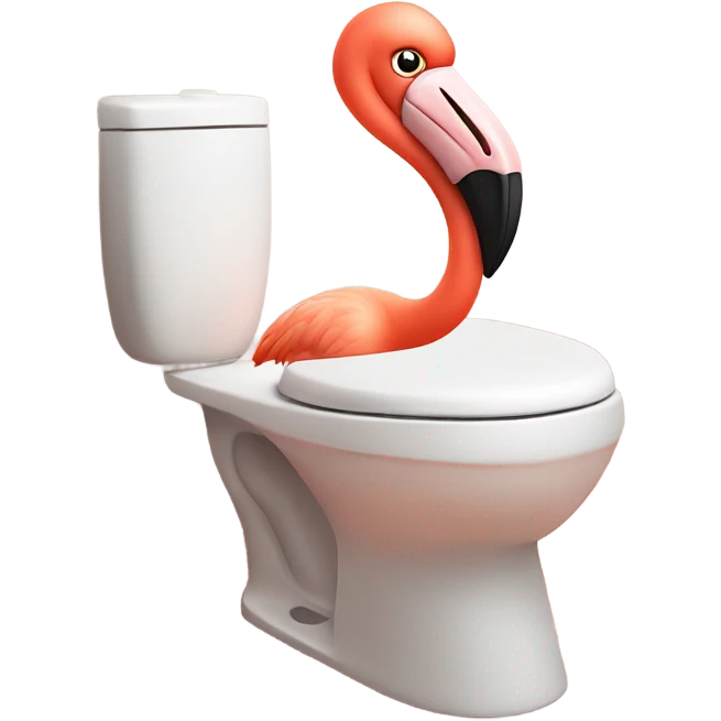 Disgusted Flamingo That’s The color Coral And he’s sitting on the toilet emoji