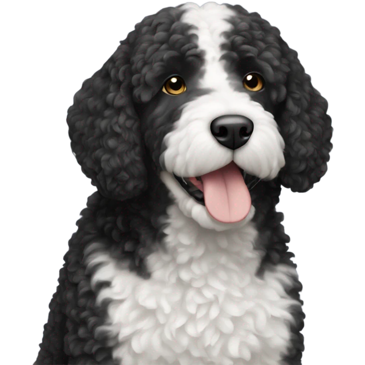 A black and white Spanish water dog  emoji