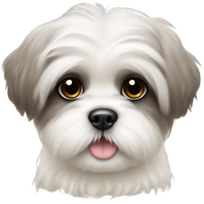 A white puppy that is a shih tzu emoji
