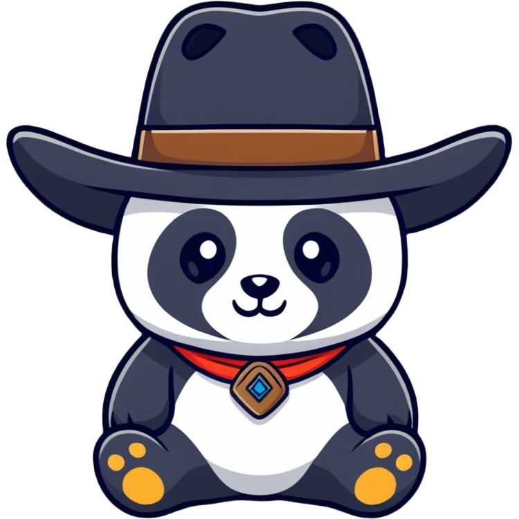 panda with  cowboy hat emoji