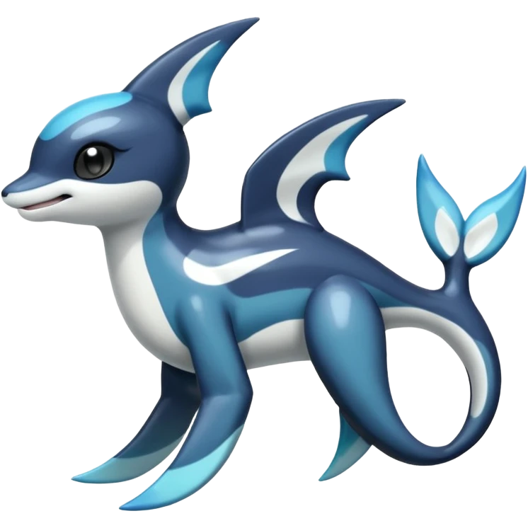 Black and white smooth glossy soft hot Meloetta-Dialga-Orca-Vaporeon-Umbreon-Pokémon-Fakémon-fusion-hybrid-creature (full body), 4-legged,  emoji