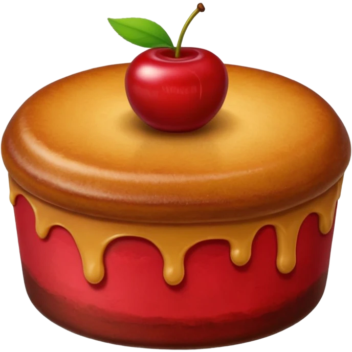 Basque cake emoji with a small cherry on top emoji