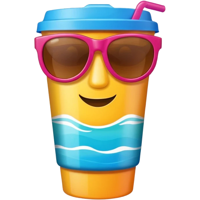 drink holders with sunglasses emoji