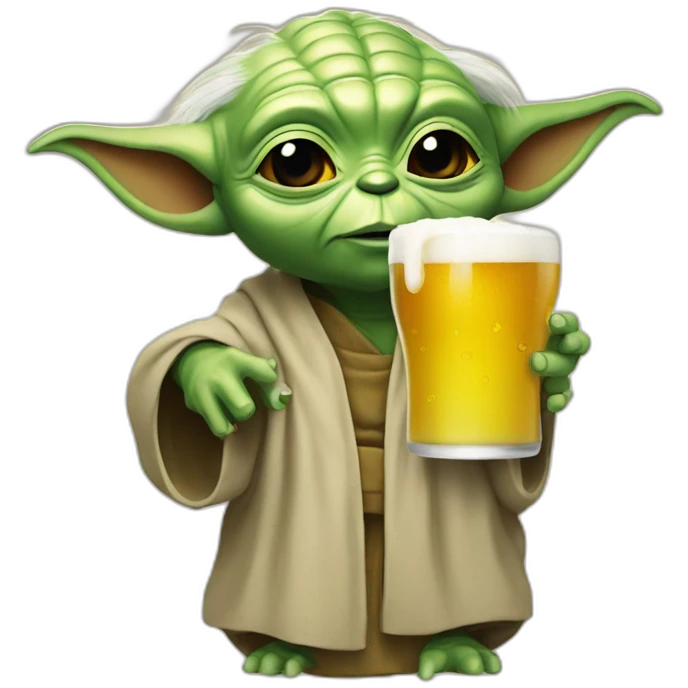 Yoda drink a beer emoji