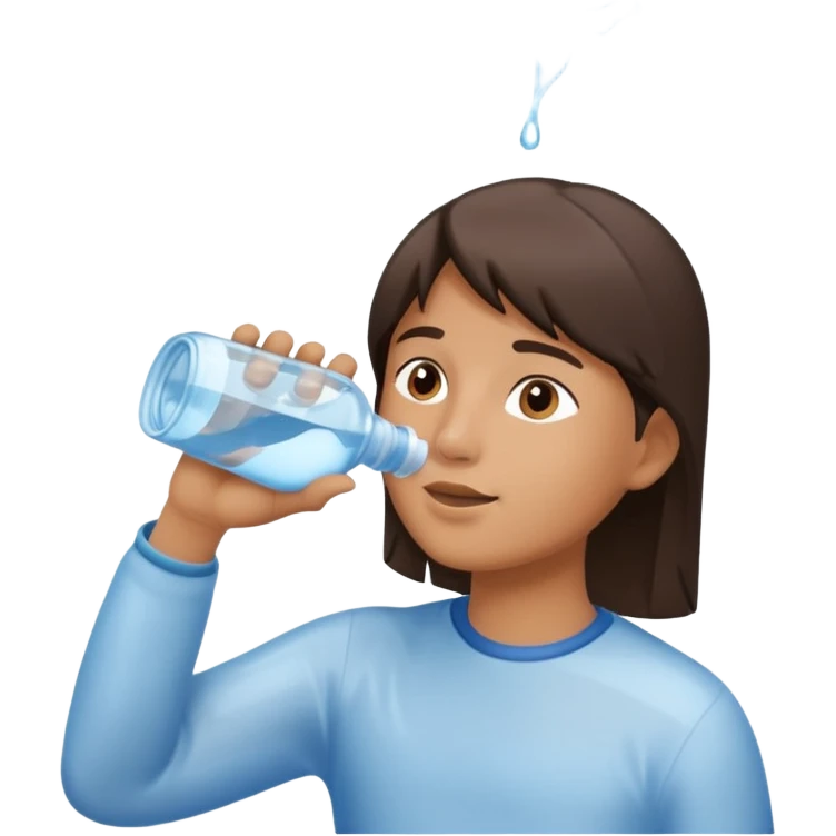 young person drinking water from a bottle emoji