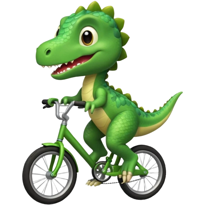 Baby dinosaur riding a bike  emoji