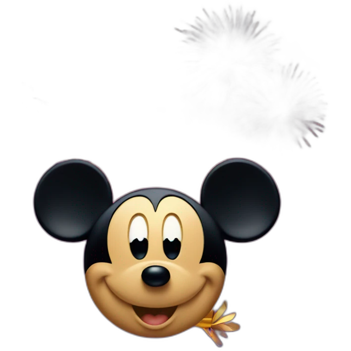 Mickey mouse with fireworks  emoji