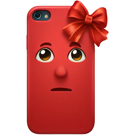 red iphone with bow emoji