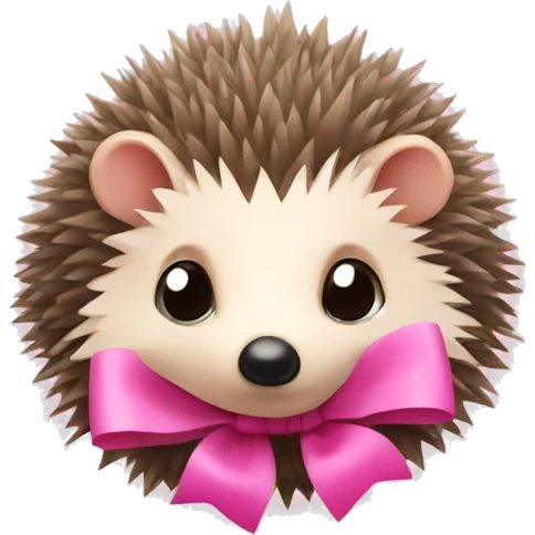 hedgehog with a pink bow emoji